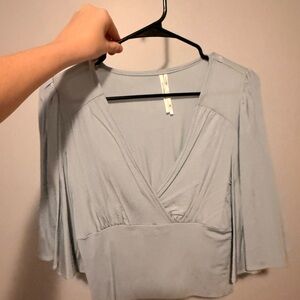 Anthropologie Light Blue Crop Top